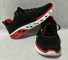 Skechers Glide Black Red Shoes Men Memory Foam Mesh Sport Comfort Casual 232269