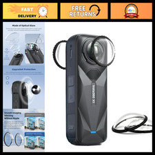 Premium Glass Lens Guard Set for Insta360 X5 - 9H Tempered Anti-Scratch Protecto