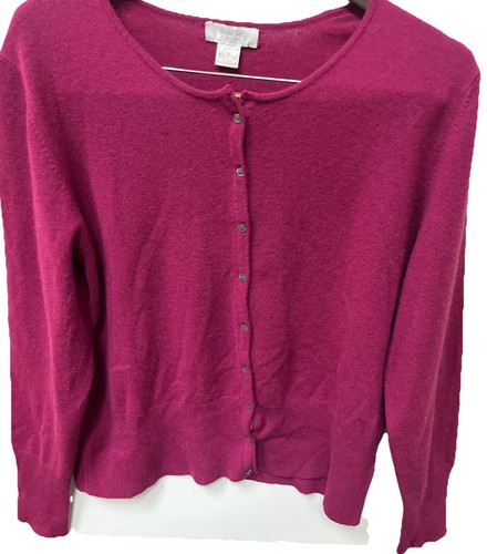 Vintage Marshall Field’s Women’s 100% Cashmere Pink Fuchsia Cardigan EUC. b4, $27.99