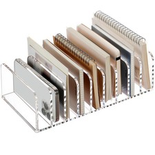 Clear Desk Organizer 9 Compartments Acrylic Office Document Sorter File Stora...