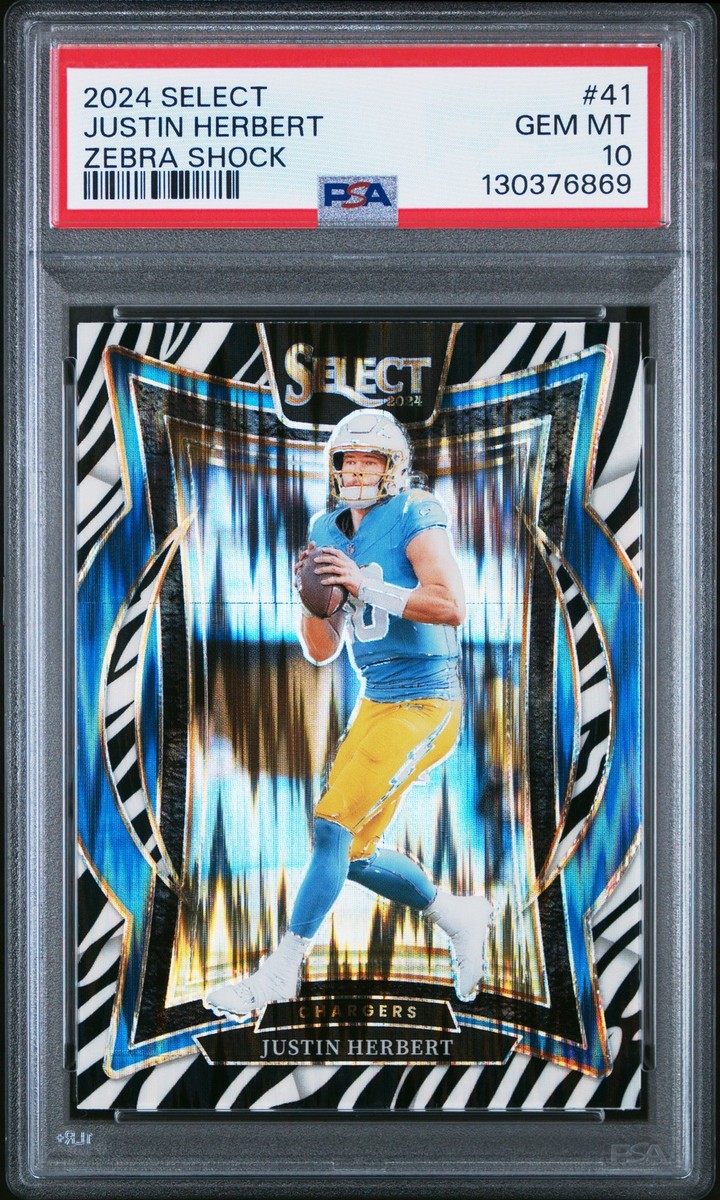 2024 Panini Select - Concourse Justin Herbert #41 Zebra Shock