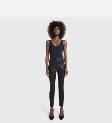 Mother Denim The Swooner Ankle Skinny High Rise Jeans Wet Paint Black Sz 27