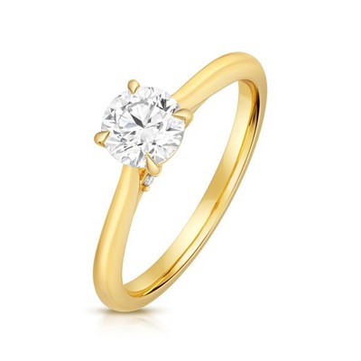11 Lab-Grown Diamant Verlobungsring 18kt Gelbgold gepunzt Größen J - Q