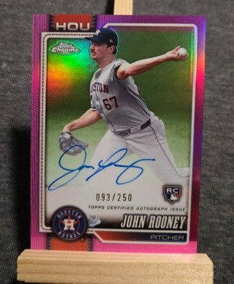 2026 Topps Chrome John Rooney RC Auto Pink Refractor /250- Houston Astros 