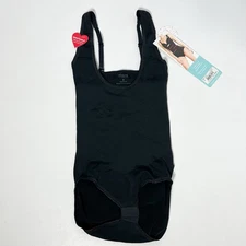 Assets By Spanx Shapewear Womens Small Black Shaping Open Bust Panty Bodysuit