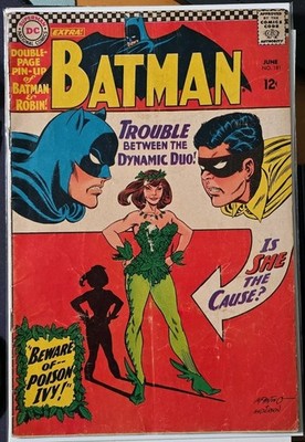 1966 Batman #181 1st Appearance of Poison Ivy  NO CENTERFOLD G/VG Range IMO Pics