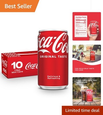 Caffeinated Coca-Cola Mini Cans (7.5 fl oz) - 10 Pack for Ultimate Refreshment