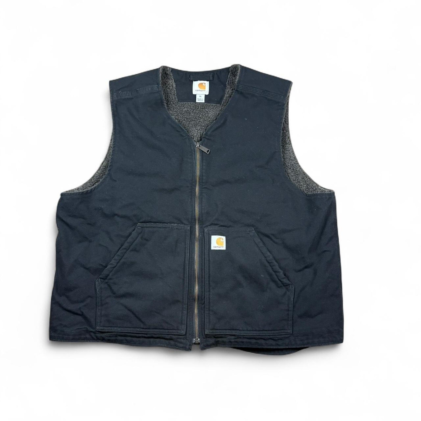 Vintage Fleece Lined Carhartt Heavy duty Vest mens XL
