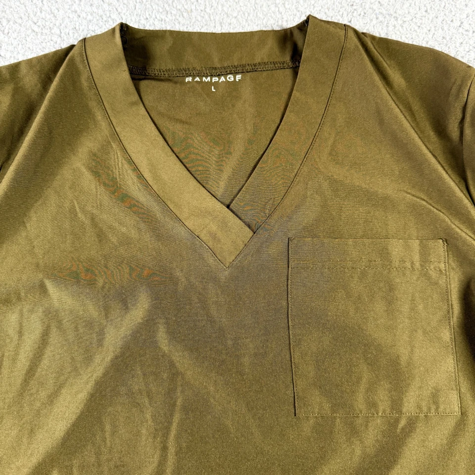 Blusa Médica Rampage para Mujer Manga Corta Cuello en V Verde Talla L Foto 2 de 4