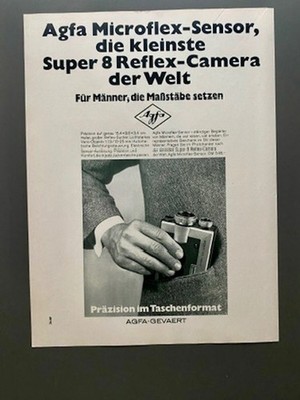 Agfa Microflex-Sensor Super 8 Reflex Camera 1969 Vintage Ad Werbung Reklame
