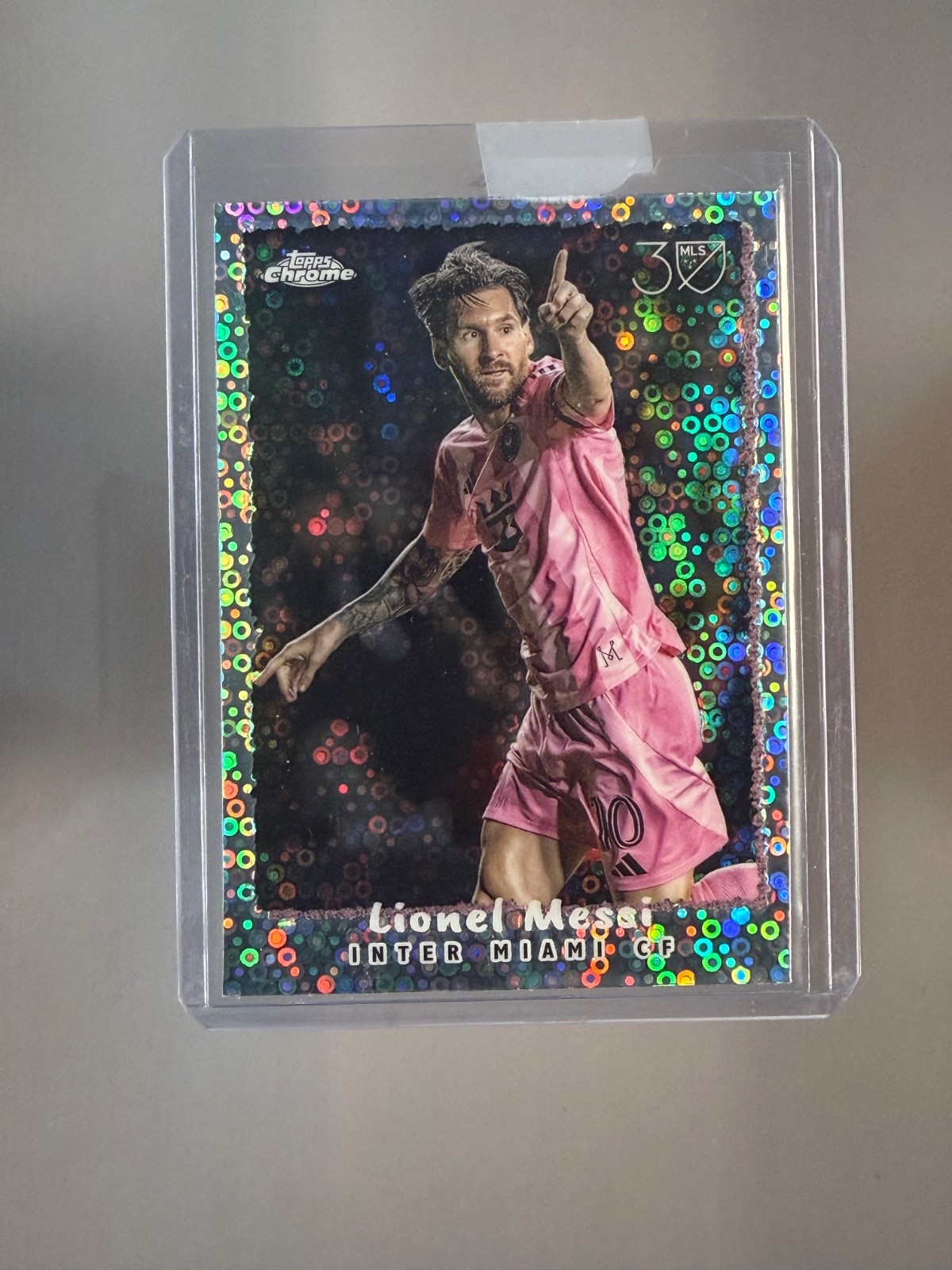 2025 Topps Chrome MLS Soccer 30 Years Celebration Disco Refractor Lionel Messi 