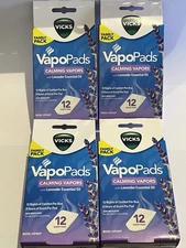 4x Vicks VapoPads Calming Vapors with Lavender Essential Oil 48 Scent Pads Total