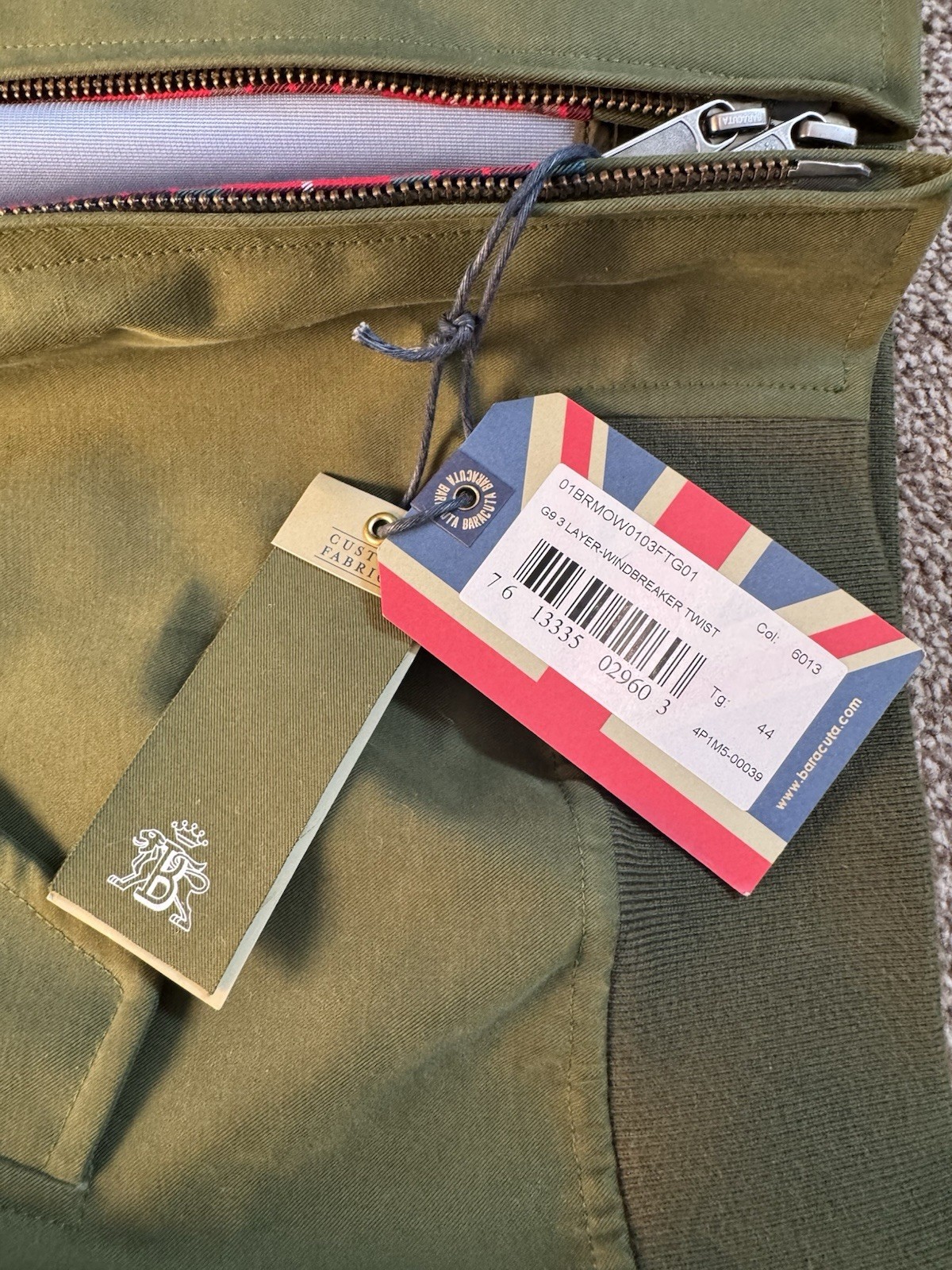 Baracuta G9 Twist 3-Layer Windbreaker Jacket Sage Olive Green Size 44 W/Tags image 5