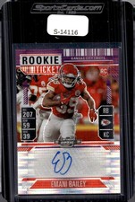 2024 Panini Contenders Optic #177 Emani Bailey Purple Pulsar #/21