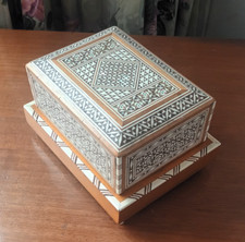 Mid Century, Mother Of Pearl, Mosaic Cigarette Box