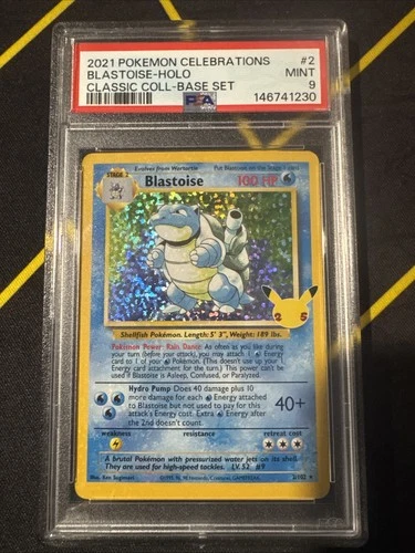 2021 POKEMON CELEBRATIONS CLASSIC COLLECTION #2 BLASTOISE-HOLO PSA 9