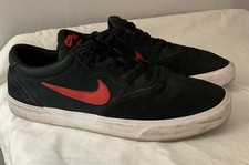 Nike SB Chron SLR Skate Shoes Black Suede Red CD6278-001 Size 13