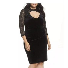 Marina Velvet Glitter Lace Sheath Dress Special Party Cocktail Women 10 Goth