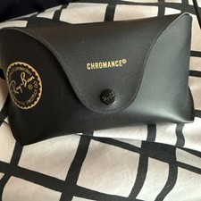 V574 Ray Ban CHROMANCE Black Leather Sunglass Case SEMI-HARD