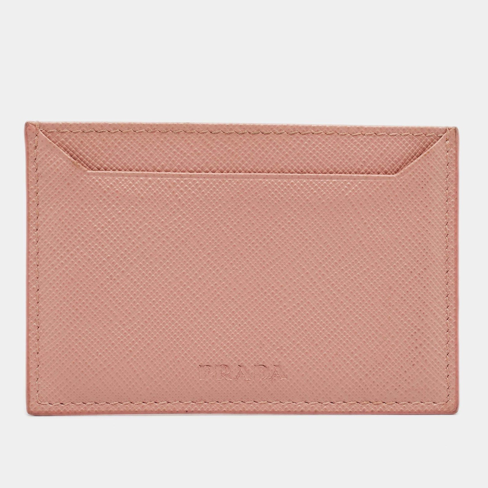 Prada Pink Saffiano Leather Card Holder