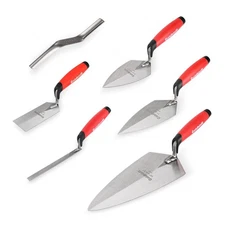 Goldblatt 6PCS Masonry Hand Tool Set - 11" x 5-1/2" Philadelphia Brick Trowel...