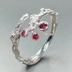 Handmade Natural Rhodolite Ring 925 Sterling Silver Size 9 /R459652