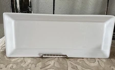 Vintage Homer Laughlin Rectangular Serving Tray Platter Cream Ivory 11.5X5 USA