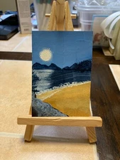 ACEO Original Acrylic Painting Landscape Abstract Art Card ATC Scenery 105