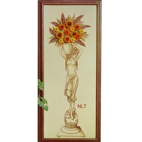 Vintage Crewel Embroidery Kit Che Bella Fancy Lady Signorina Renaissance Floral