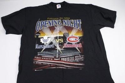 Bulletin Athletic T-Shirt Sz L 1999 NHL Opening Night Maple Leafs vs Canadiens