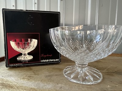VTG Cristal D'Arques Longchamp France 24% Lead Crystal Cut-glass Footed Bowl