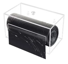 Innosel Trash Bag Dispenser Holder Acrylic Storage, Clear 10.4 x 5.5 x 5.5 NEW