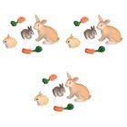  3 Sets Realistic Bunny Toy Kids Learning Toys Figurines for Animal