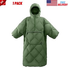 Wearable Sleeping Bag, Recycled Warm Winter Camping Wearable Blanket Poncho