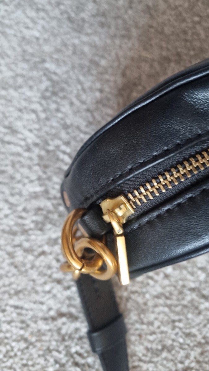 Polo Ralph Lauren RL Crossbody Black Leather Rams Head