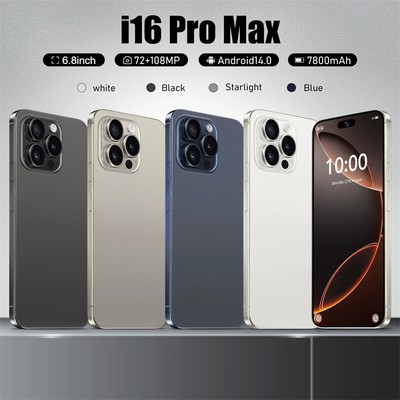 2025 New i16 Pro Max 6.8'' Android 14 Smartphone Global Unlocked 16+1TB Dual SIM
