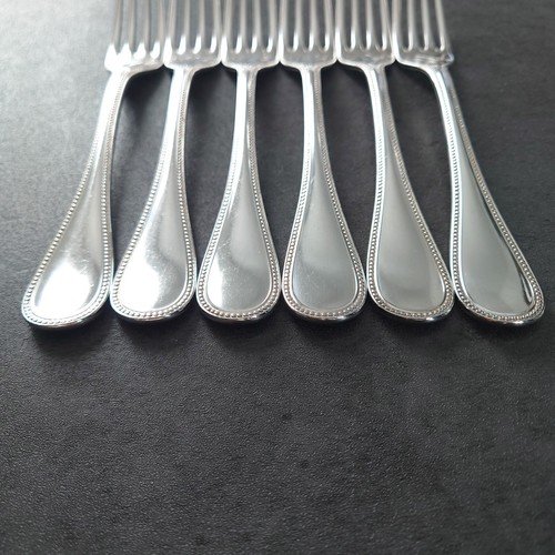 Christofle Perles 6pcs Silverplate Flatware Standard Fork Very Good - Picture 6 of 19