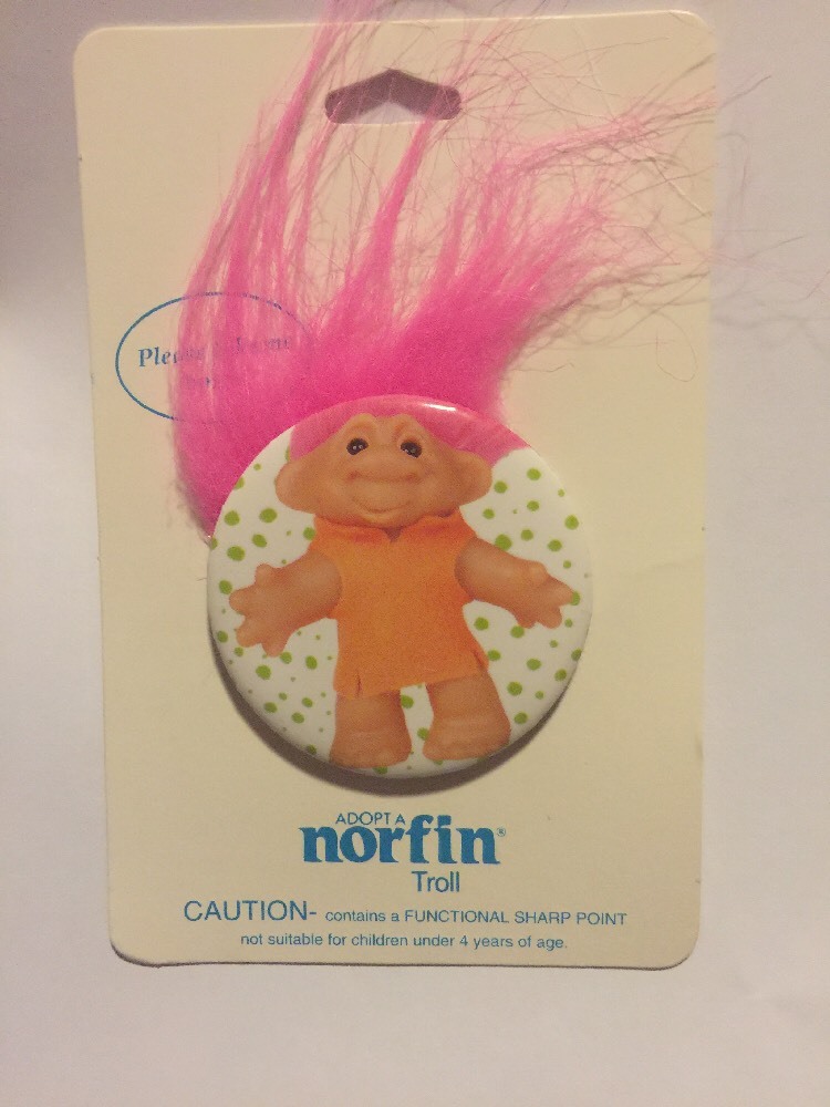 TROLLS Troll Norfin Doll Pin Button BRAND NEW Vintage 1991 | eBay