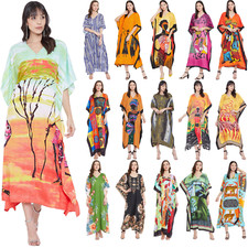 Women Maxi Caftan Plus Size Kaftan Long Beach Evening Gown Kimono Casual Dresses
