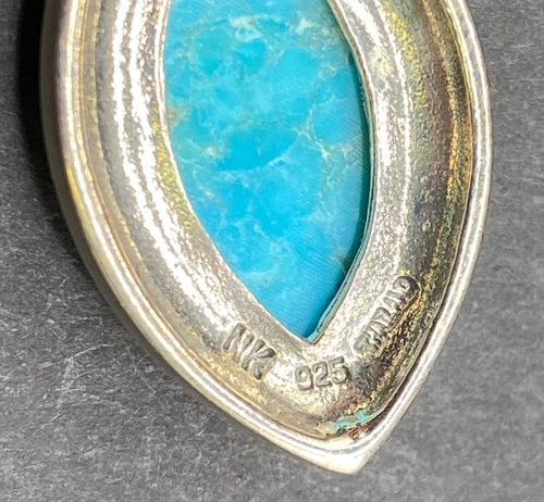 Marquise Turquoise Hook Dangle Earrings Marcasite Stone 925 Sterling Silver NK - Picture 11 of 12