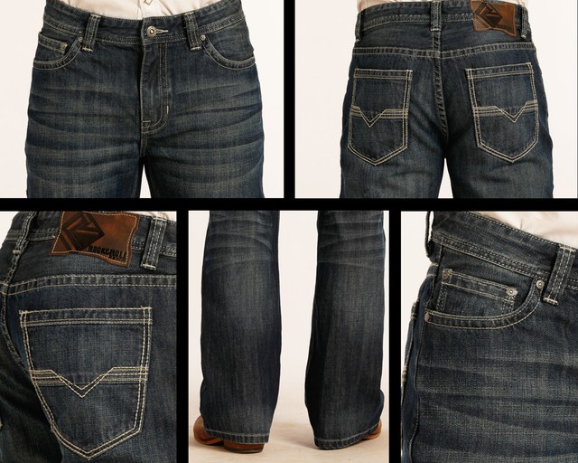 Rock /& Roll Cowboy Mens and Pistol Flame Resistant Jeans Straight Leg Blue 36W x 36L
