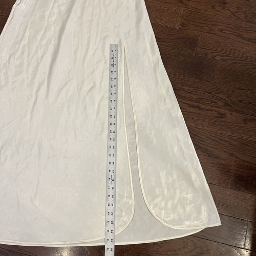 Victoria's Secret Lingerie Slip Dress Satin Ivory Full Length High Slit Lace - Picture 5 of 9