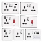 Slimline Screwless Socket Range - Polished Chrome