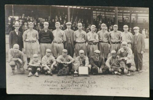1917 Allegheny Steel Baseball Club, Pennsylvania Real Photo Postcard  - 第 1/3 張圖片