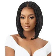 OUTRE PRE-BRAIDED SYNTHETIC HD 4"X4" LACE FRONT WIG - BOX BRAID BOB 12