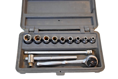 #ad Craftsman Tools 12 piece SAE ratchet set 1 4quot; Drive USA Vintage w Case $44.99