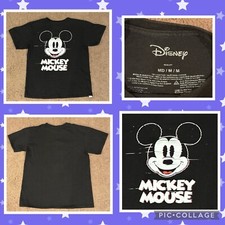 Disney Mickey Mouse Kids Unisex T-Shirt - Youth Sz M - Black Cotton Short Sleeve