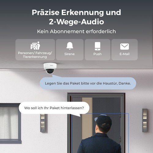 Reolink 12MP IK10 Überwachungssystem 145° Blickwinkel PoE IP Kamera Aussen Set - Afbeelding 7 van 13