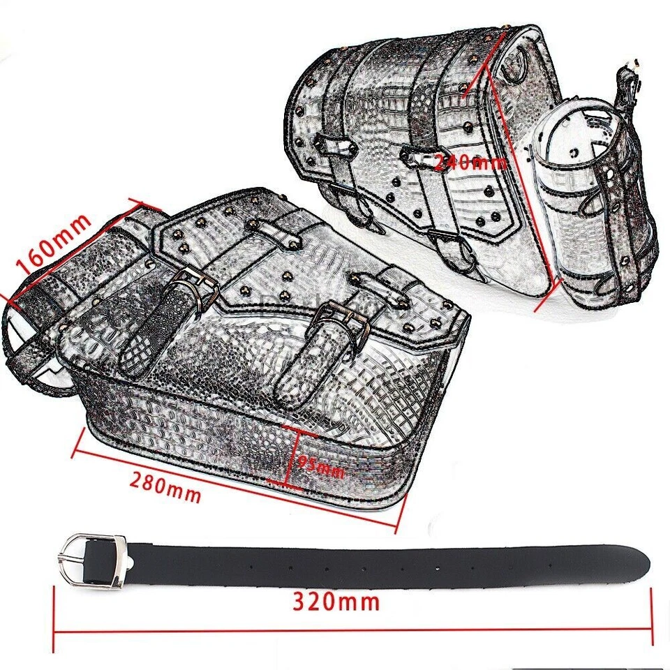 Motorcycle Saddle Bags For Harley Sportster XL 883 XL 1200 Side Tool Bag Luggage - Image 2 of 4