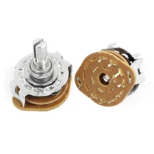 2 Pcs 1P8T 1 Pole 8 Position 6mm Knurled Shaft Dia Band Selector Rotary Switch